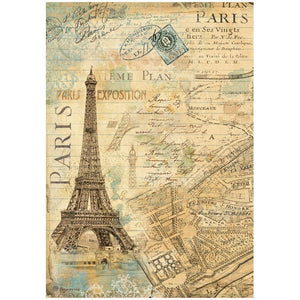 Papel de Arroz A4 Paris - Around the World - Stamperia