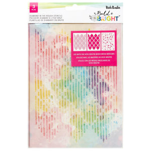 Juego de 3 Stencils o Plantillas - Diamond In The Rough - Bold And Bright - Vicki Boutin