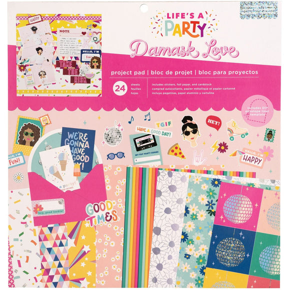Project Pad 12 x 12 - Life's a Party - Damask Love