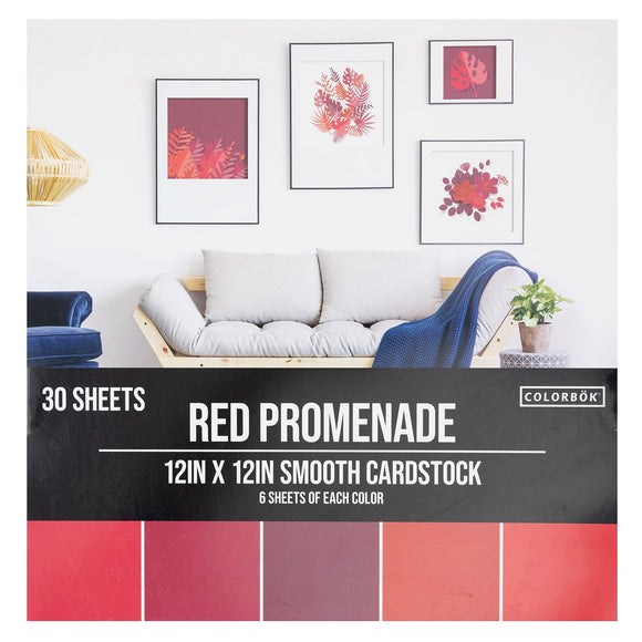 Paquete de Cartulinas de Colores 12x12 - Colorbok - Red Promenade