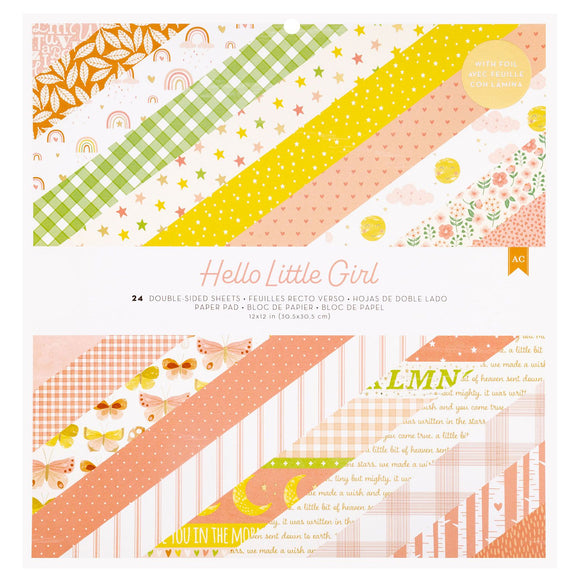 Pad de Papeles 12x12 - Hello Little Girl - American Crafts