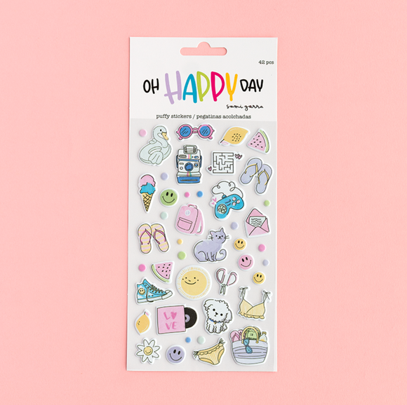 Puffy Stickers Ilustraciones - Oh Happy Day - Sami Garra