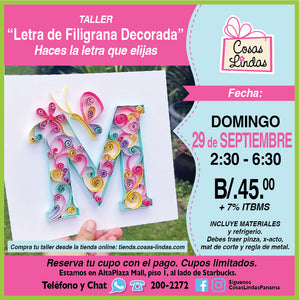 Taller Letra de Filigrana Decorada