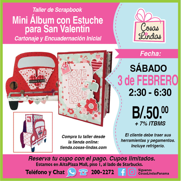 Taller Mini Álbum con Estuche para San Valentin - Sábado 3 de febrero