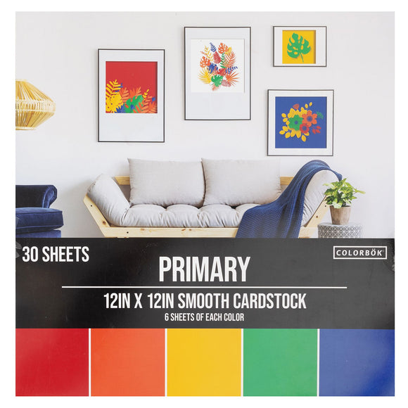 Paquete de Cartulinas de Colores 12x12 - Colorbok - Primary