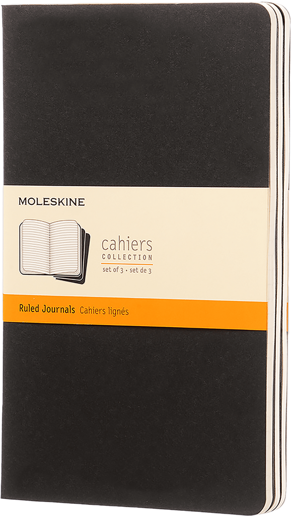 Cahier Journals Set of 3, Black - Moleskine