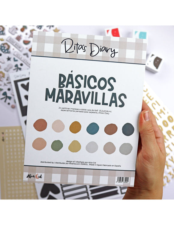 Pad de Papeles Básicos 6x8 - Maravillas - Alúa Cid