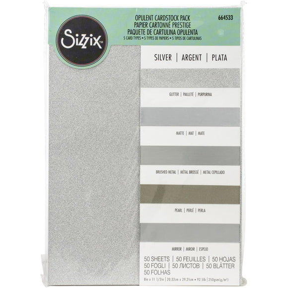 Sizzix Surfacez - Paquete de Cartulinas Silver 8