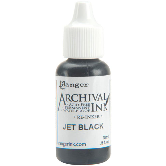 Tinta Archival - Jet Black - Reinker .5oz - Ranger