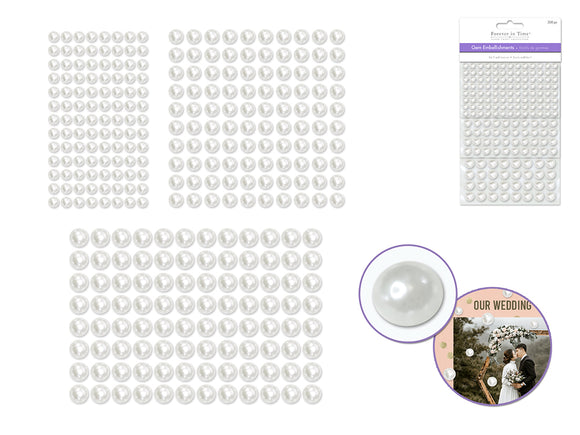 Media Perlas Adhesivas - Blancas - 300 piezas