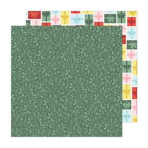 Papel con Diseño 12x12 - Evergreen - Mittens & Mistletoe - Crate Paper