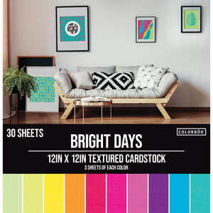 Paquete de Cartulinas de Colores 12x12 - Colorbok - Bright Days