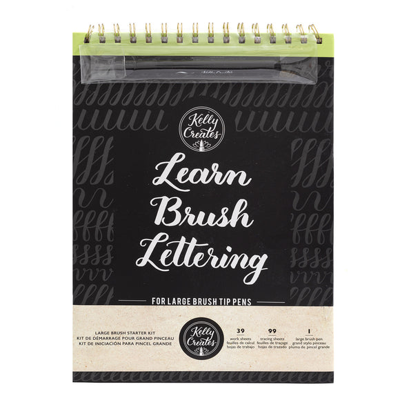 Kelly Creates - Kit de Libro Learn Brush Lettering y Marcador - Punta Gruesa