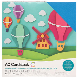 Paquete de Cartulinas de Colores 12x12 - AC Cardstock - Brights