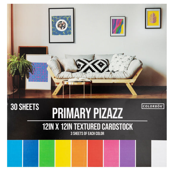 Paquete de Cartulinas 12x12 - Colores Primarios - Colorbok