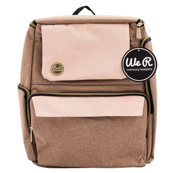Mochila Crafter's Backpack - Taupe y Rosado - WeR Memory Keepers