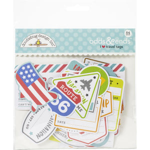 Die Cuts - Tags - I Heart Travel - Doodlebug