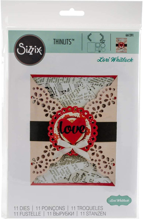 Sizzix Thinlits - Gatefold Card, Lace - Envoltura de Tarjeta, Encaje