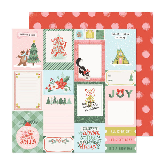 Papel con Diseño 12x12 - Holly Jolly - Mittens & Mistletoe - Crate Paper