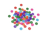 Mini Botones 9mm - Colores Brillantes - 80 piezas