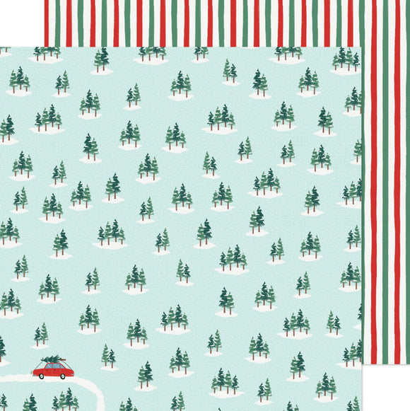Papel con Diseño 12x12 - Christmas Tree Farm - Busy Sidewalks - Crate Paper