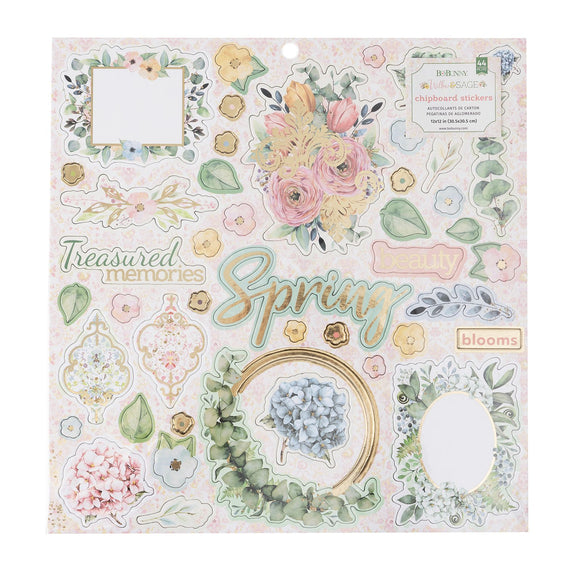 Chipboard Stickers - Willow & Sage - BoBunny